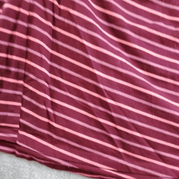 Gap Dress Womens Medium Red Striped Spaghetti Straps Side Ruched Sleeveless Tank - Picture 5 of 8